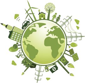 Solutions for Renewables Globus mit verschiedenen erneuerbaren Energien
